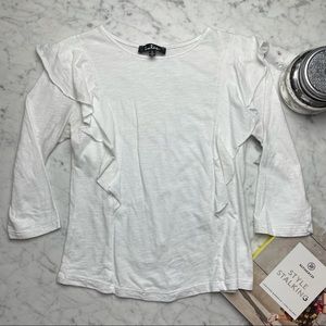Lulu's Off-White Ruffle Sleeve Top